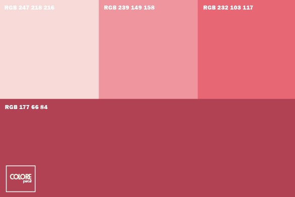 Abbinamento diverse tonalità di rosa
